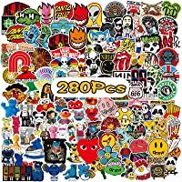 WOTEK Pegatinas- 280PCS Pegatinas Moto Impermeable y Repetible- DIY Pegatinas Skate HD con PCV y Vinilos- Juego de…